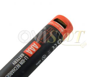 Pila / batería genérica cilíndrica AAA con carga micro USB - 550mAh / 1.5V / 0.8WH / Li-ion